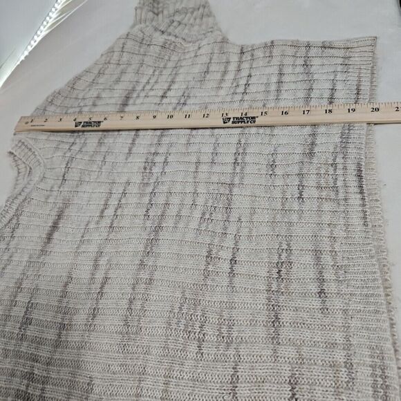 Lucky Brand Spacedye Beige Boxy Relaxed Fit  Ribbed Crewneck Boho Sweater Size L - Picture 9 of 9